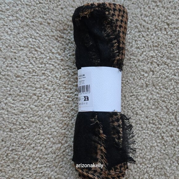 NWT BILLYBELT 100% Wool Houndstooth Scarf Lightweight French France - Picture 7 of 9